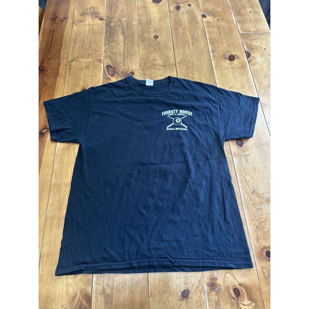 Vintage 1998 Thirsty Horse Pick Your Poison Skull Billiards T-Shirt Men's L